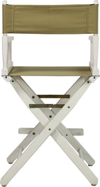 Casual Home 24" Director's Chair White Frame with Tan Canvas, Counter Height