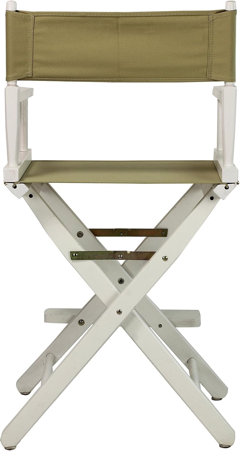 Casual Home 24" Director's Chair White Frame with Tan Canvas, Counter Height