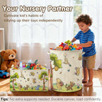 Rectangle Classic Winnie Bear Baby Basket for Nursery, Neutral Vintage Winnie Baby Stuff Gift Bags Waterproof Storage Basket Canvas Clothes Diaper Bag