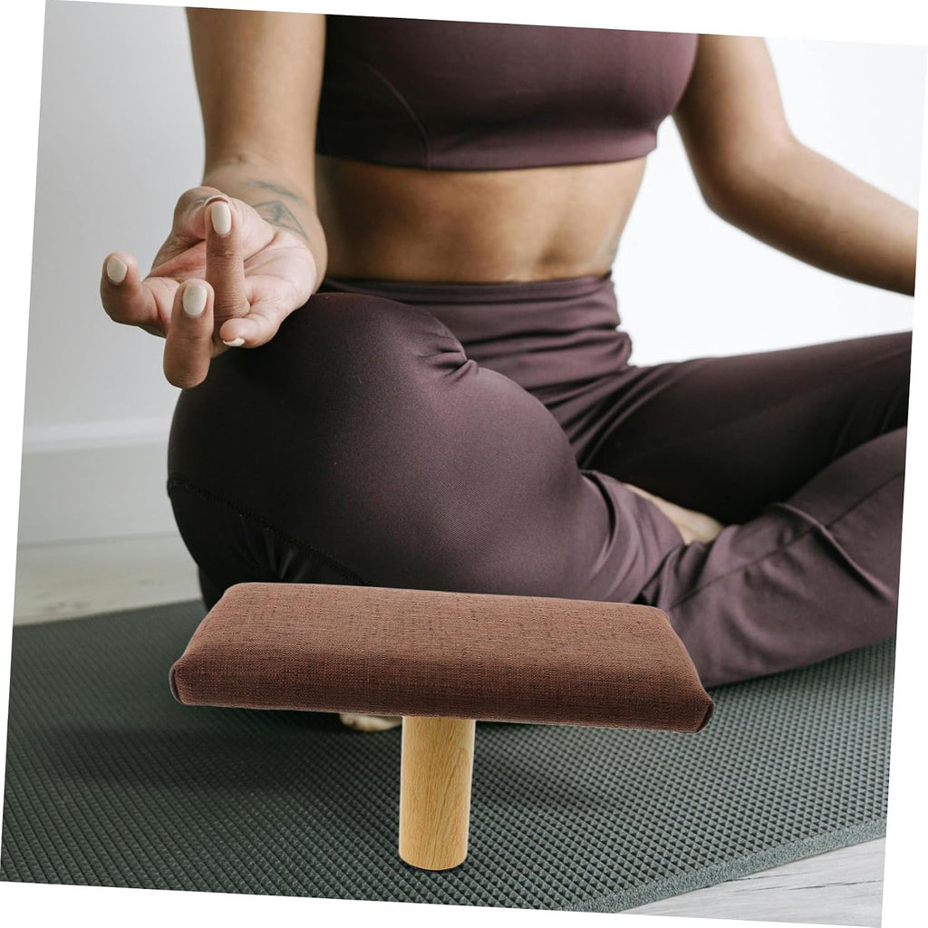 Wooden Kneeling Bench Stool with Cushion Small Size Under 150cm Height Meditation Posture Support Travel Seat Prayer Stool