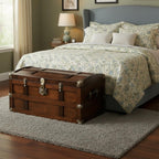Steamer Trunk Hope Chest for Blankets, Amish Hand-Crafted in USA Maple, 36" Large Blanket Storage Trunks Bedroom Trunk or Blanket Trunk w/Cedar Tray & Brass Lock