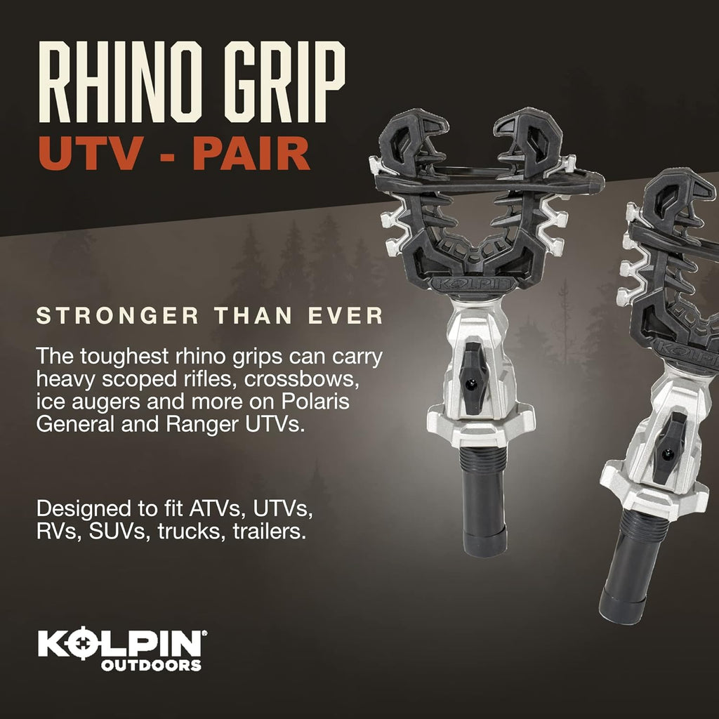 Rhino Grip® Pro - Polaris UTV, Pair - Heavy Duty Carriers for Shovels, Guns, Bows, Augers, etc. - Use on Polaris Ranger, General, Xpedition, Pro XD