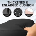 PU Leather Ergonomic Kneeling Chair, Adjustable Home and Office Stool with Thick Pads and Flexible Lockable Brake Wheels for Back Pain Relief (Dark Black)