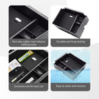 CDEFG Center Console Organizer Tray for 2022 2023 2024 Santa Cruz 2024 Tucson Limited Hybrid SEL Armrest Storage Box Tray 2022 2023 2024 Santa Cruz 2024 Tucson Limited Hybrid SEL Accessory (Black Mat)
