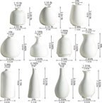 Tanvecle White Ceramic Bud Vase Set of 11, Small Vases for Pampas Grass, Flowers, Mini Vases for Modern Home Decor, Minimalist Decor, for Living Room, Dining Table & Shelves