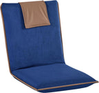 VEVOR Floor Chair, 6 Adjustable Positions Folding Floor Gaming Chair with Back Support, Easy to Carry, Sturdy Metal Frame with Recycled Foam and Suede Fabric Surface, for Reading, Relaxing, Dark Blue