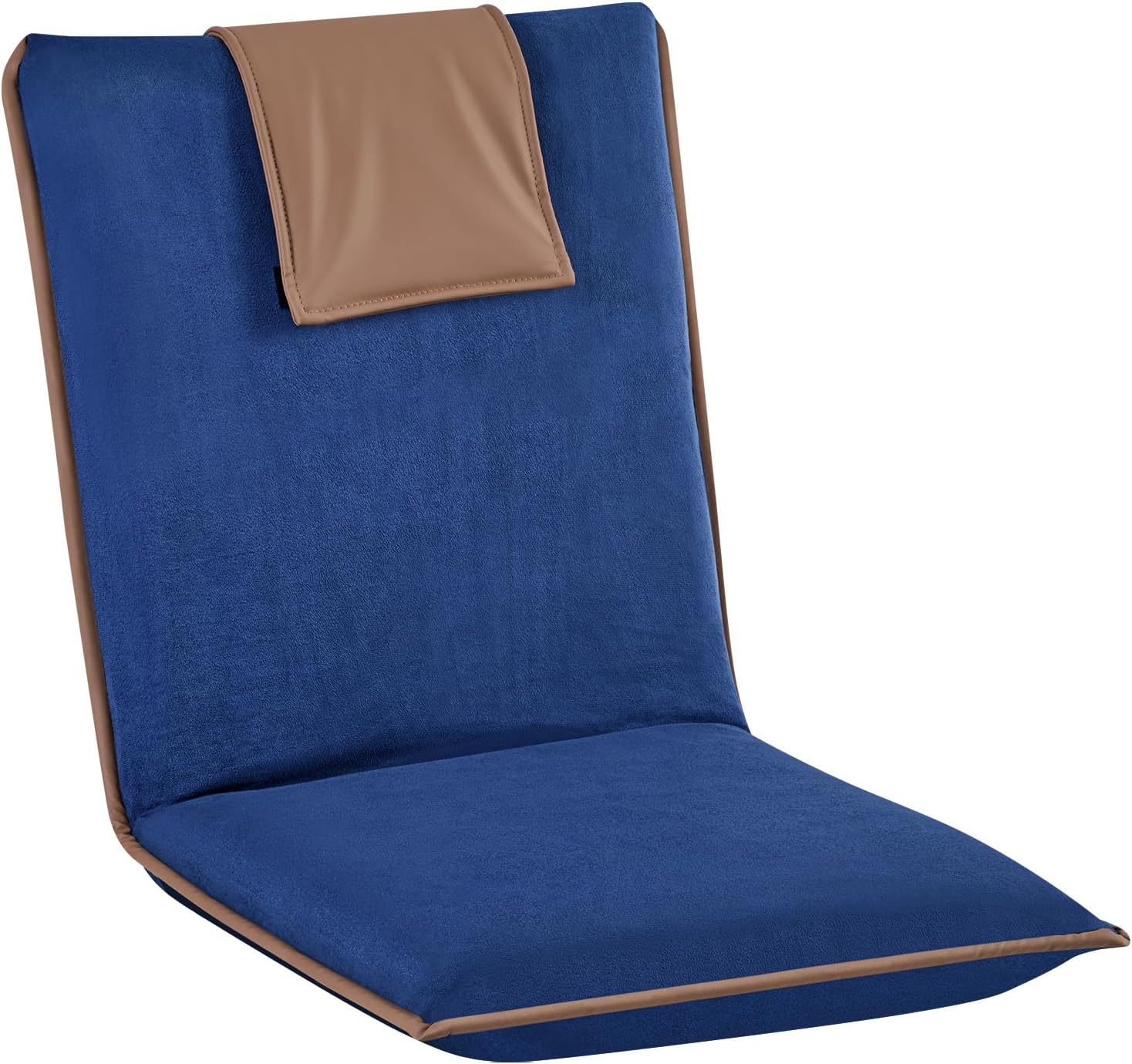 VEVOR Floor Chair, 6 Adjustable Positions Folding Floor Gaming Chair with Back Support, Easy to Carry, Sturdy Metal Frame with Recycled Foam and Suede Fabric Surface, for Reading, Relaxing, Dark Blue