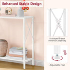Tajsoon 28.3" Entryway Table, 2-Tier Small Consle Table for Entryway, Narrow Sofa Table with Shelves, Entrace Table for Hallway, Living Room, Corridor, Office, White