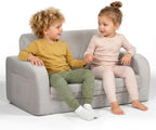 little dove 3-in-1 Extra Wide Convertible Kids Couch, Flip Open Kid Sofa, Machine-Washable Kid Couch for Girls, Kids Sofa for Fun Playtime, Gray