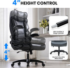 Big and Tall Office Chair 500lbs Wide Seat Executive Chair High-Back Office Foot Rest, Ergonomic Lumbar Support Computer Gaming Chairs for Heavy People(Beige)