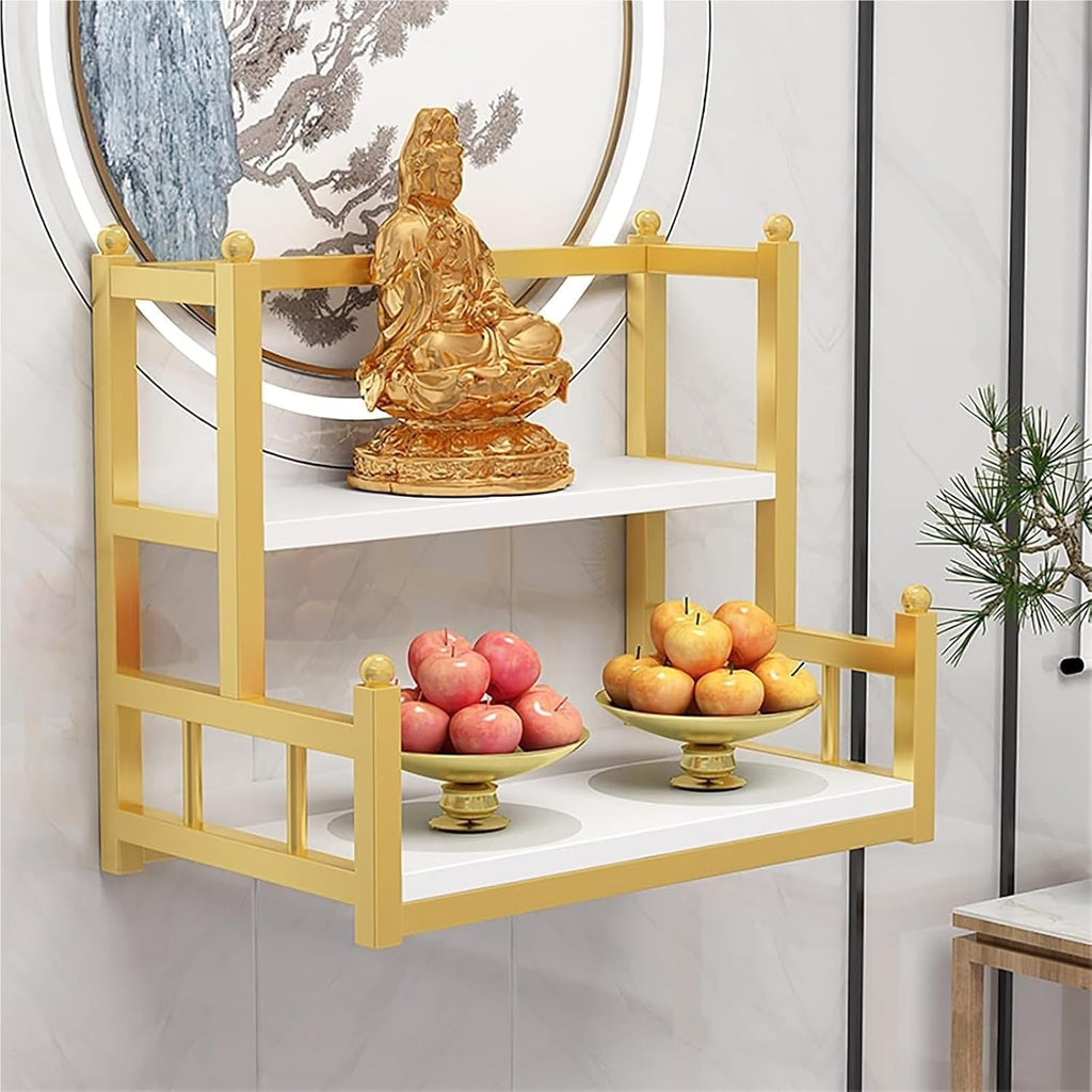 Altar Table， Multi-Tiered Buddhist Prayer Altar Cabinet for Small Spaces(White,50cm(19.7in))