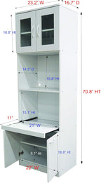 Kings Brand Furniture - Danbury Tall Kitchen Pantry, Microwave Storage Cabinet, White