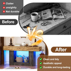 PAKASEPT 63 Inches Entryway Table with Storage,Foyer Tables Colorful with LED Lights and 3 Drawers, Narrow Console Table with Hidden Compartment for Gun Storage for Hallway, Living Room,Behind Couch