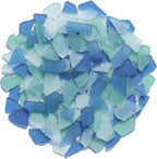 Sea Glass for Crafts - 34oz Frosted Seaglass Pieces - Vase Filler and Aquarium Ornament, DIY Craft Supplies for Art, Beach Weddings, and Home Decor (Blue, Aqua Green, White)