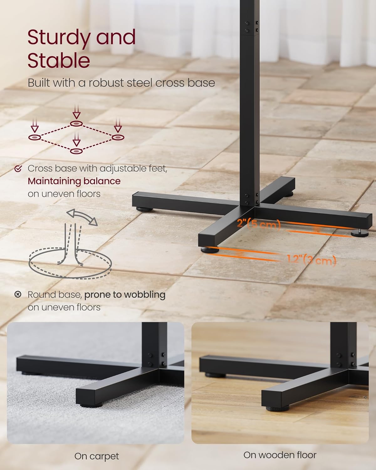 VASAGLE Round Cocktail Table, High Top Bar Pub Table with Metal Frame and Cross Base, for 2-3 People, Modern, Easy to Assemble, 22.8 x 41.1 Inches, Ebony Black ULBT361BE01S