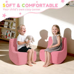 Toddler Chair, Comfy Kids Sofa Chair for Playroom, Supportive Toddler Couch for Girls with Washable Cover, Small Kids Furniture Sofa for Baby Gift (L-Shape-Pink)