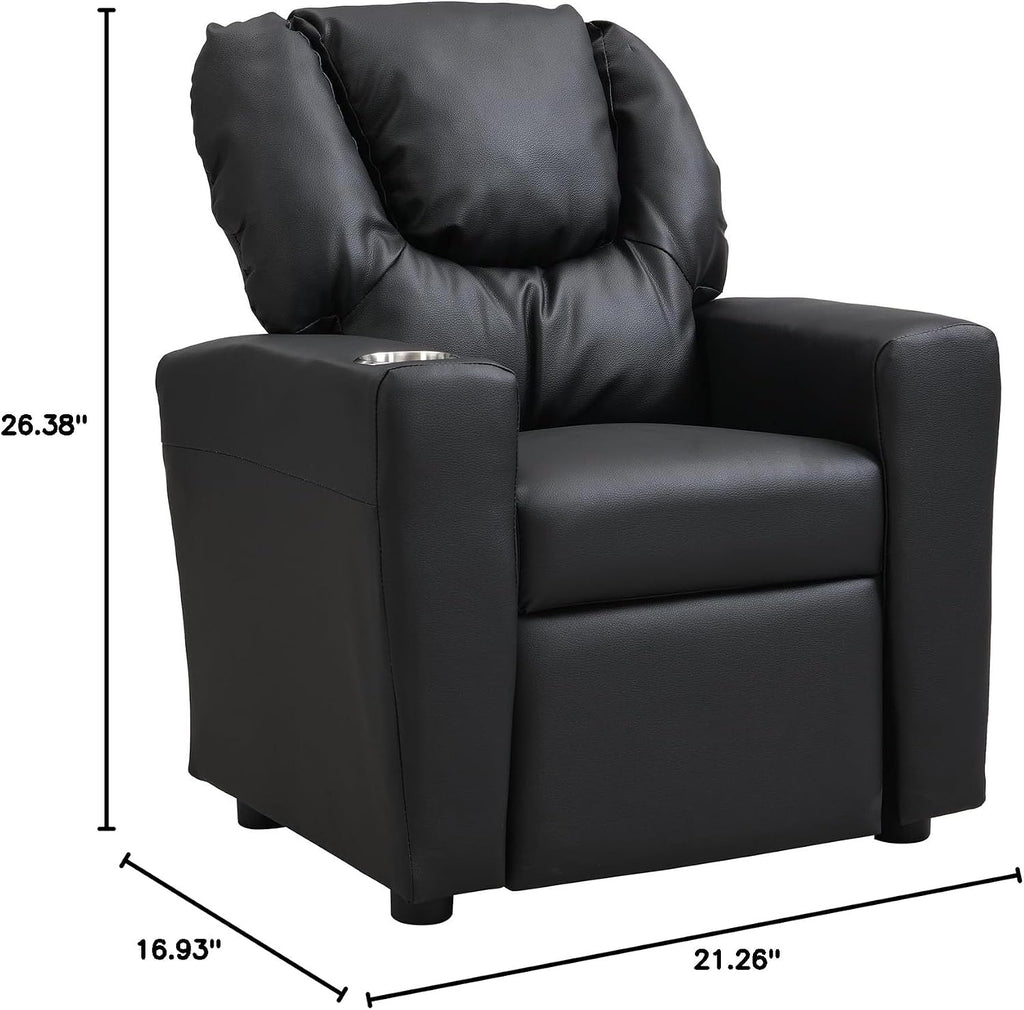 Recliner Chair Black PVC PU612