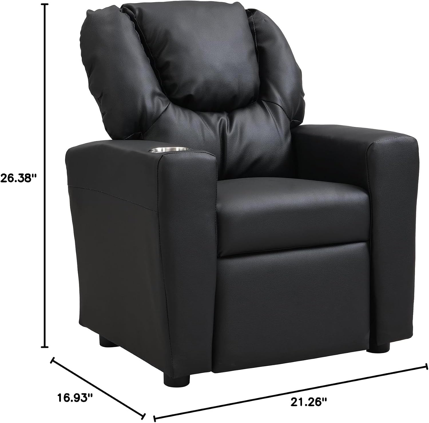 Recliner Chair Black PVC PU612