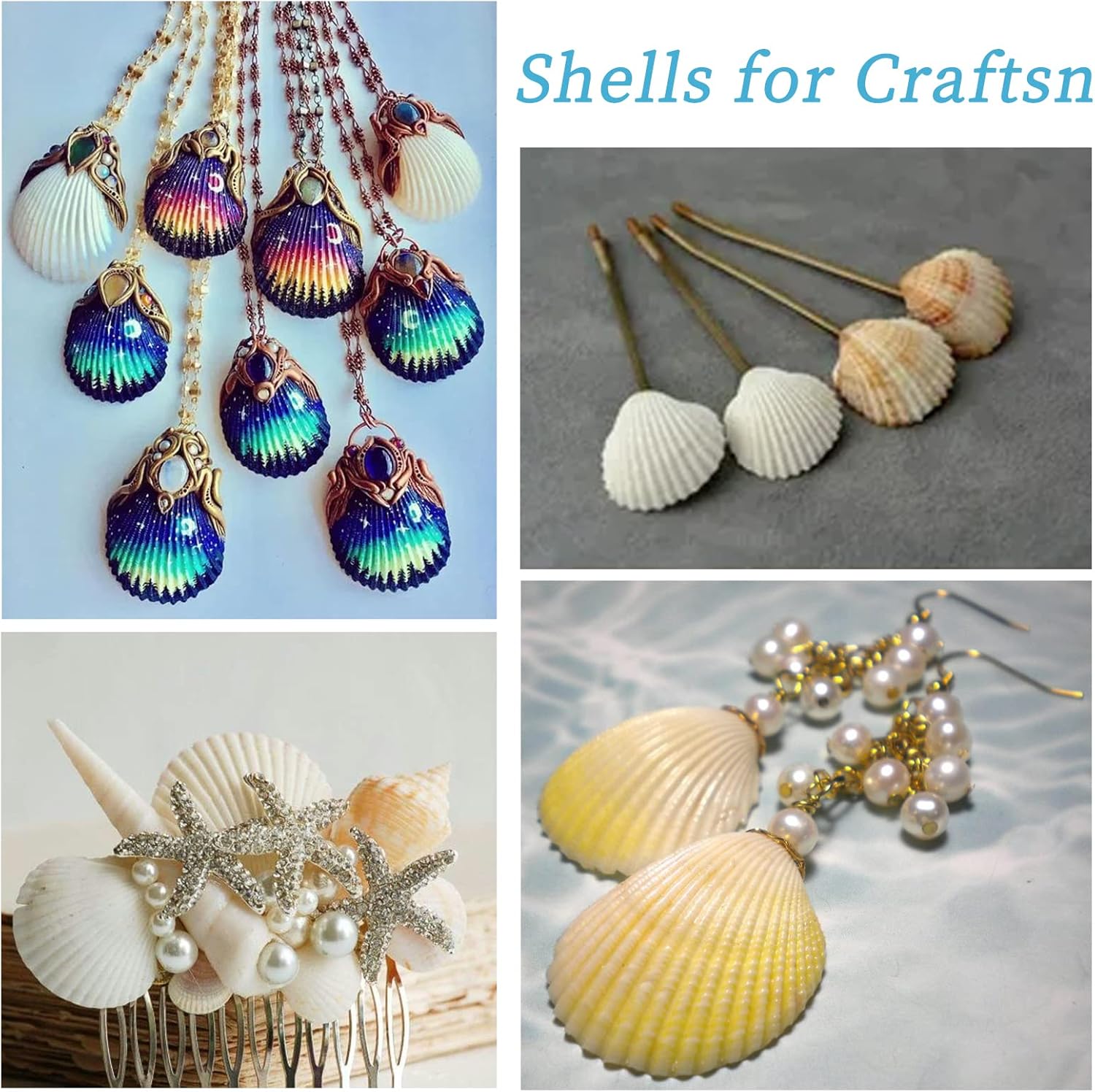QEQEKAKA 30PCS Sea Shells for Crafts1.5''-2'' White Small Seashells Clam Scallop Shells for Crafting DIY Painting Beaching Wedding Decoration Beach Natural Bulk