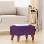 FAGAGA Storage Ottoman, Small Foot Stool Ottoman with Storage, Modern Foot Rest with Adjustable Lid and Sturdy Wood Legs for Living Room, Bedroom, Couch, Enterway(Purple)