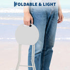 Folding Stool Chair with Handle, Portable Heavy Duty Round Foldable Stool, Non-Slip Feet, 600Lbs Capacity, 18 Inch Foldable Stool for Dorm, Kitchen, Vanity, Church Outdoor Use