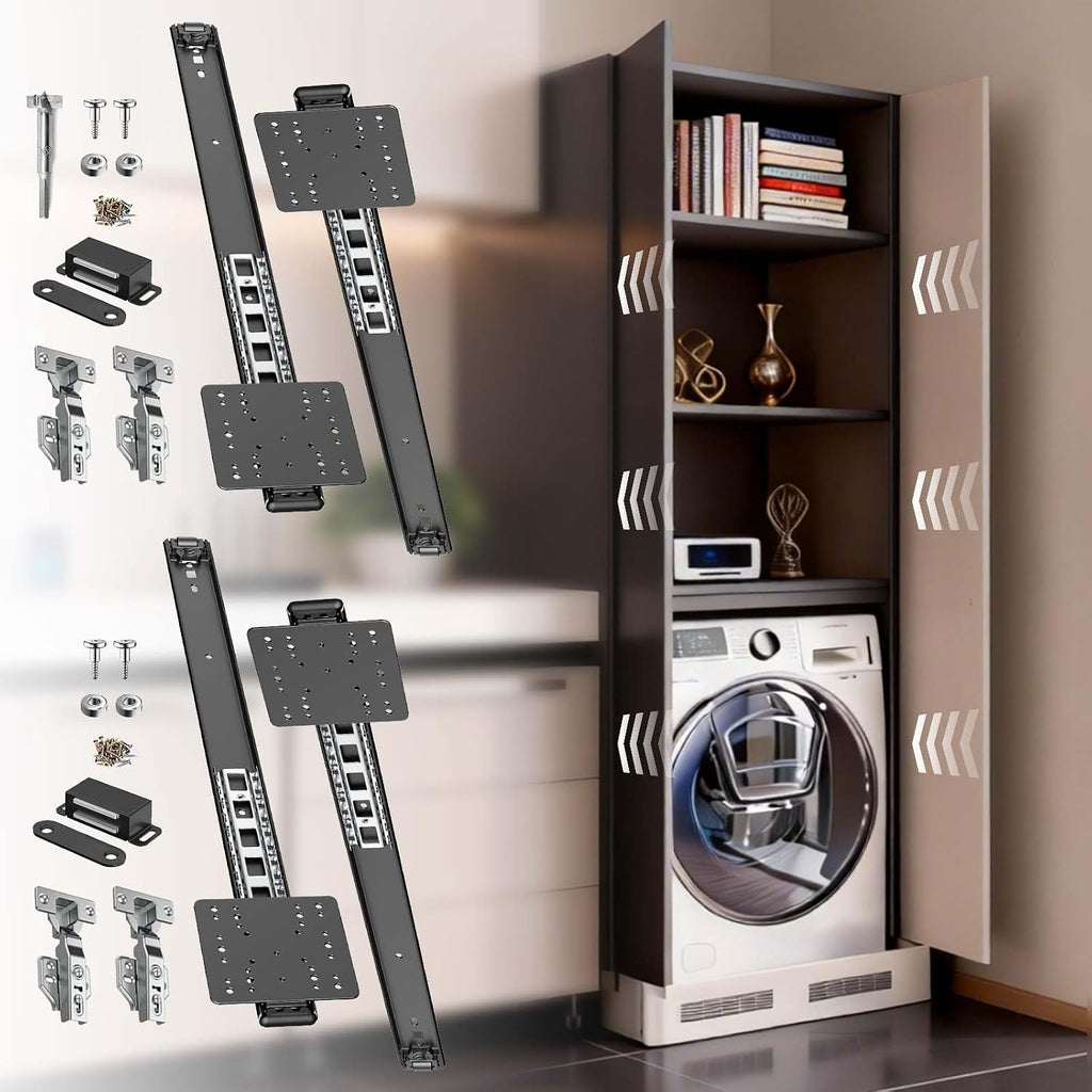 Pocket Door Slide, Pivot Door Slide Hardware Inset,Cabinet Pocket Door Slide，Cabinet Pocket Door Hardware Kit Fit for Inset Door, Cabinet Door (4, 18inch)