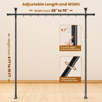 Abiglifty Room Divider Curtain Rods No Drilling, Adjustable 4-10Ft(H) Wall Divider for Room Separation, Temporary Privacy Tension Curtain Rods, Freestanding Space Room Separator, Black