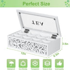 Tea Box Organizer,Wood Tea Organizers and Storage,12 Compartments Teas Bag Organizers,Teas Bag Holder Organizer,Wooden Storage Box for Countertop Kitchen Cabinet Pantry