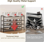Shoe Rack,Long Shoe Organizer for Closet,Wide Shoe Storage for Entryway,4 Tier Sturdy Metal Free Standing Shoe Shelf