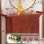 Large-Capacity Prayer Cabinet, Altar Table with Drawers, Solid Thickened Bamboo Board with Retro and Elegant Chinese carvings, Suitable for Entrance, Living Room, Bedroom 68cm