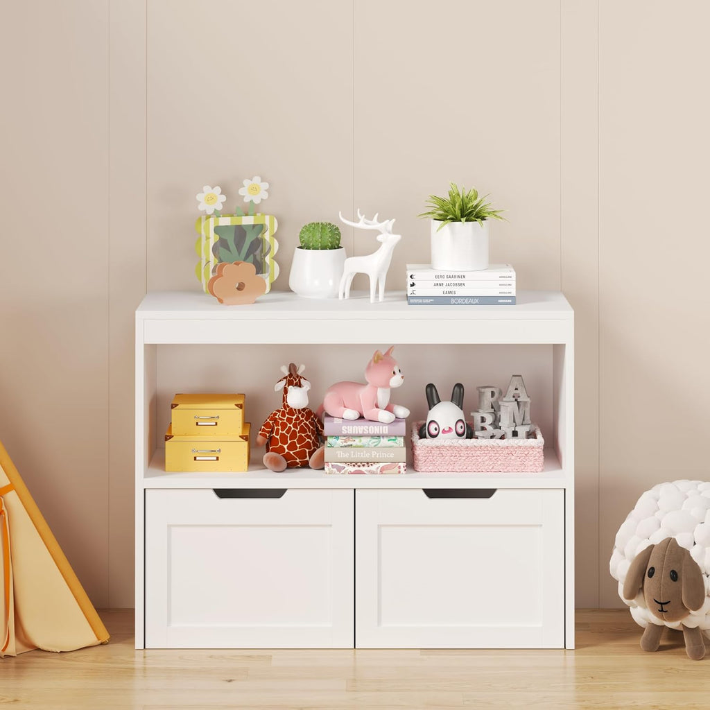 Book Organizer, Toy Storage Cabinet Organizer, White