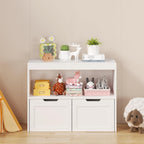 Book Organizer, Toy Storage Cabinet Organizer, White