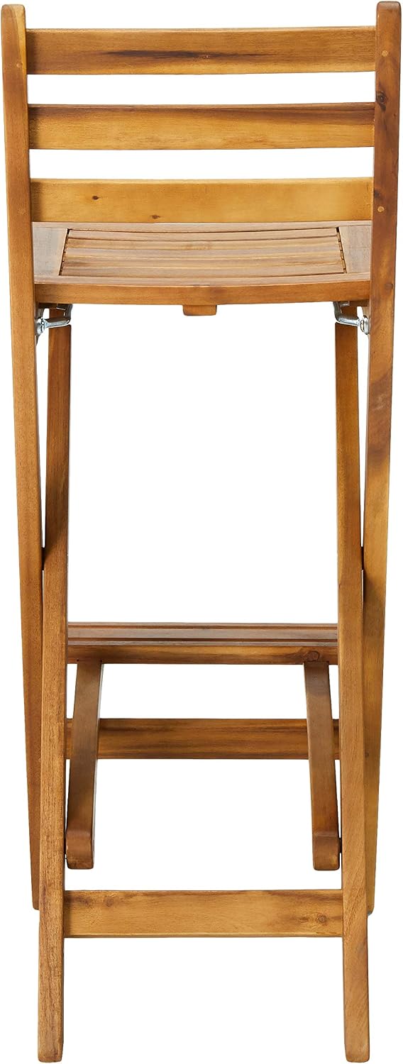 Christopher Knight Home Atlantic Outdoor Foldable Wood Barstool, 31", Natural Wood