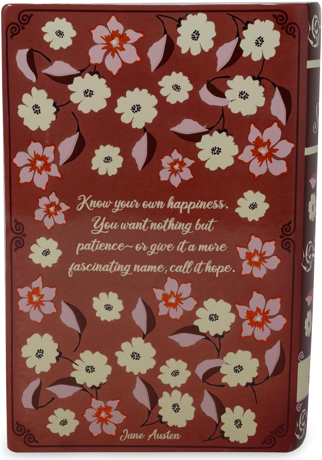 Steel Mill & Co Original Jane Austen Book-Shaped Decorative Vase, Ceramic Vases for Home Decor, Cute Bookshelf Decor, Unique Vase for Book Lovers (Sense and Sensibility)