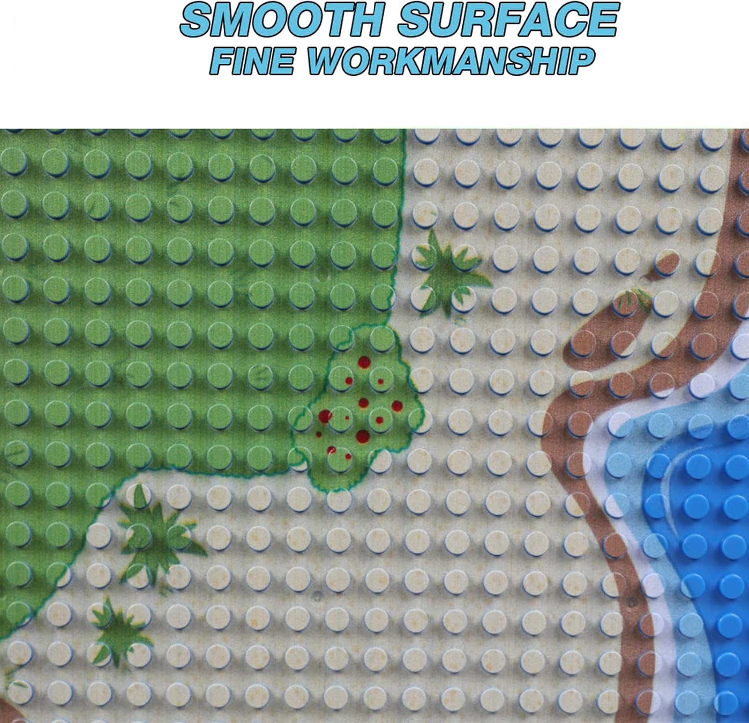 6 Pack Island Base Plates, Ocean Water Beach Baseplate for Grass Oasis, Building Bricks Compatible with All Major Brands(10" x 10")