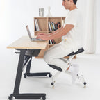 Master Massage Ergonomic Metal Foldable Posture Kneeling Chair for Office –Metal Folding Kneeling Posture Chair for Home and Office-Posture Correction Stool-Improve Your Posture Royal Blue
