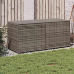 Patio Storage Bench Gray 74.8 Gal Poly Rattan Garden Storage Box with Waterproof Bag and Gas Spring