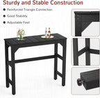 Stoog 3-Pieces Patio Bar Set, All-Weather HIPS Outdoor Bar Stools Set of 2, Counter Height Bar Table with Waterproof Top, Never Fade or Rot, Black