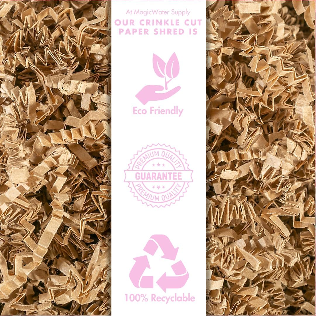 MagicWater Crinkle Cut Paper for Gift Baskets - 10LB Kraft - Perfect for Shredded Paper Filler, Basket Filler, Gift Boxes, Bridesmaid Gifts, Christmas Stuffers & More – Ideal for All Occasions