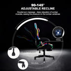 Kechen Gaming Chair, LED Light Gaming Chair with Footrest and Massage, Big and Tall Computer Chair with Lumbar Support, Gaming Chairs for Adults with Pocket Spring Cushion (LED Light, Red/Black)