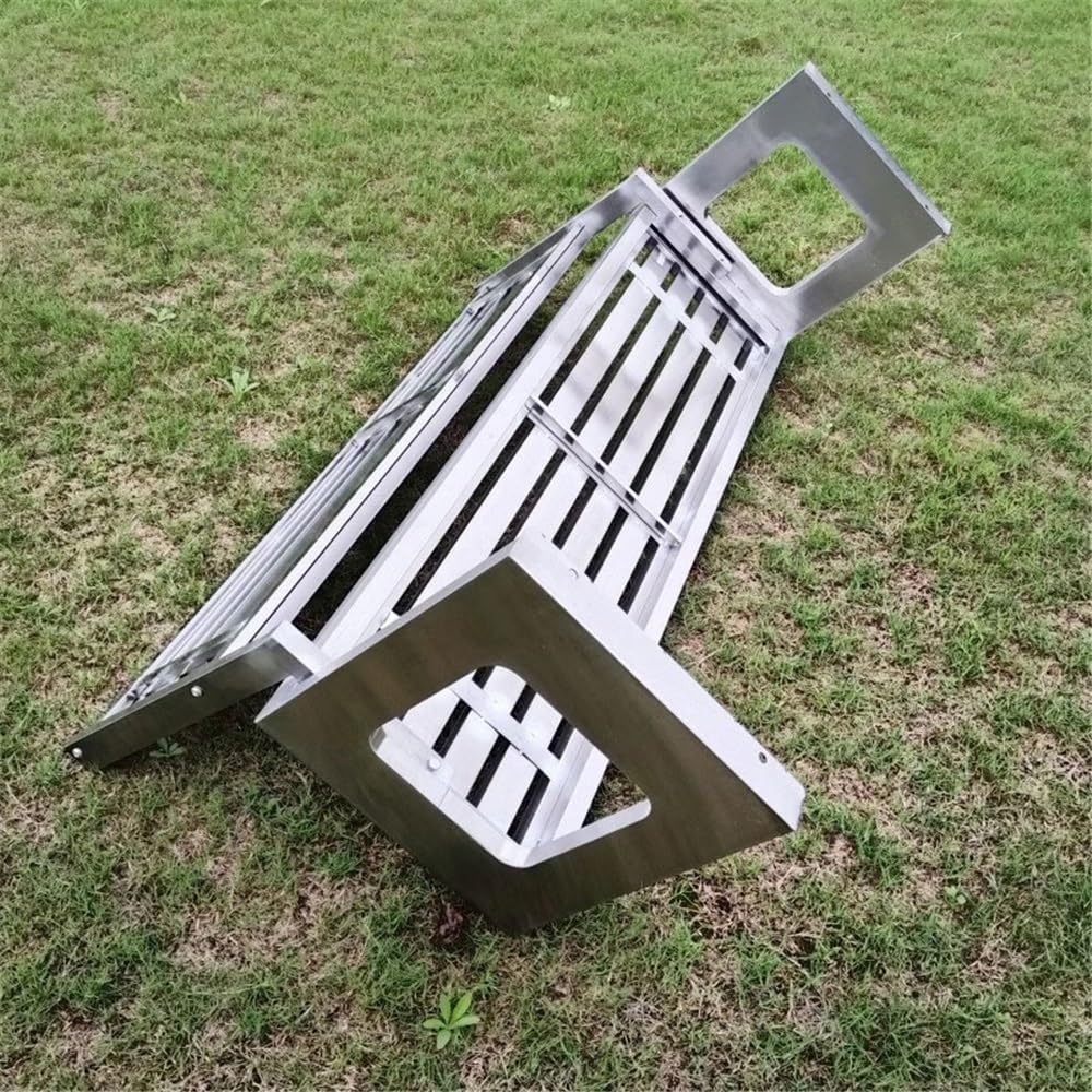 Garden Outdoor Backrest Bench, Stainless Steel Garden Chair, for Balcony Terrace Leisure Benchs Seat(XS)