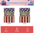 AVOIN colorlife Patriotic 4th of July House Flag 28x40 Inch Double Sided Outside, Memorial Day Retro American Stars and Stripes Welcome Yard Outdoor Decoration
