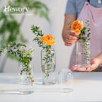 Hewory Glass Bud Vases for Flowers: Blown Modern Small Glass Vases for Centerpieces Set of 24, Mini Clear Bulk Flower Vases for Wedding Party Events Home Decor Floral Arrangements (Not Include Flower)