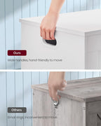 VASAGLE Storage Chest, 29.9 Inches Width Storage Bench, Entryway Bench with 2 Safety Hinges, Shoe Bench, Farmhouse Style, for Entryway, Bedroom, Living Room, Cloud White ULHS11WT