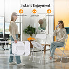 ONBRILL Folding Chairs 4 Pack, 550LBS Capacity Heavy Duty Plastic Folding Chairs with Reinforced Steel Frame, Portable Commercial Chair for Indoor and Outdoor, Wedding, Party, Office, White
