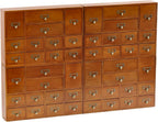 Modular Apothecary Cabinet with 48 Drawers I Stackable Library Card Catalog Organizer, Solid Wood Desktop Storage with Metal Label Holders for Makeup, Crafts, Oils, Tea & Office Supplies
