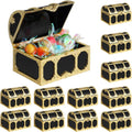 Cabilock 12 Pcs Treasure Chest for Kids Small Wedding Favor Boxes Favors Mini Pirate Chest Party Containers Themed Small Decor Vintage Candy present Boxes Bulk Pirate Candy Golden