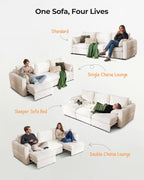 103" Electric Pull Out Sleeper Sofa Bed, 2in1 Convertible Power Extendable Couch Bed with Fast Charging USB&3 Smart Motor&Wide Back, Oversized Couches for Living Room&Small Space, Velvet Beige