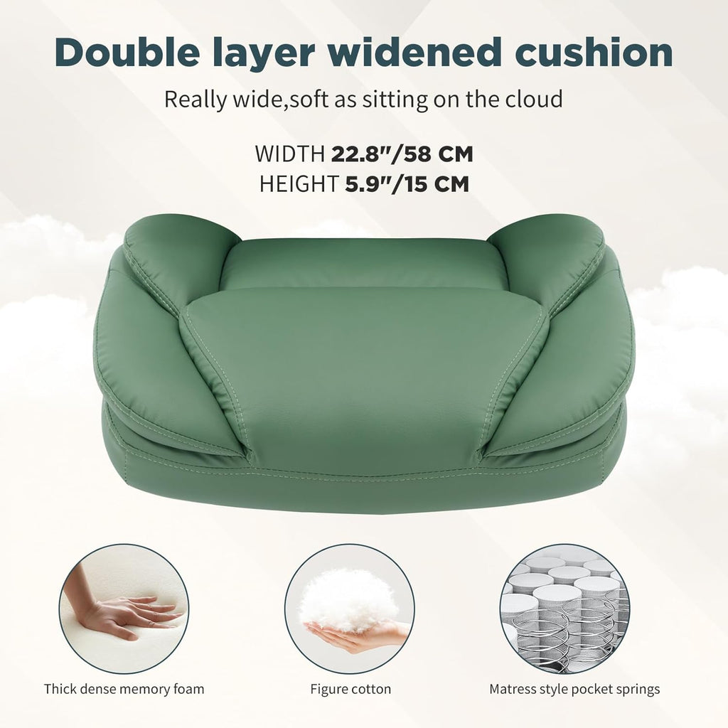 400lbs Green Office Chair Big Tall Comfortable Desk Chair with Back Support Arms, Wide Seat Cute Criss Cross Home Office Desk Chairs for Women