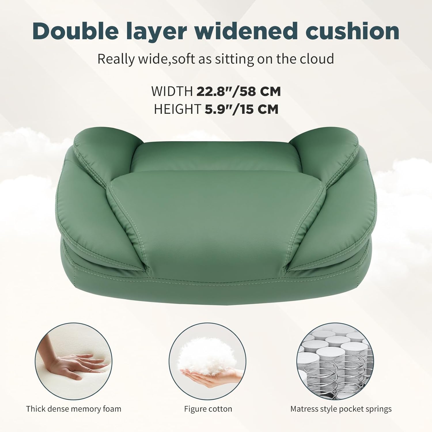 400lbs Green Office Chair Big Tall Comfortable Desk Chair with Back Support Arms, Wide Seat Cute Criss Cross Home Office Desk Chairs for Women